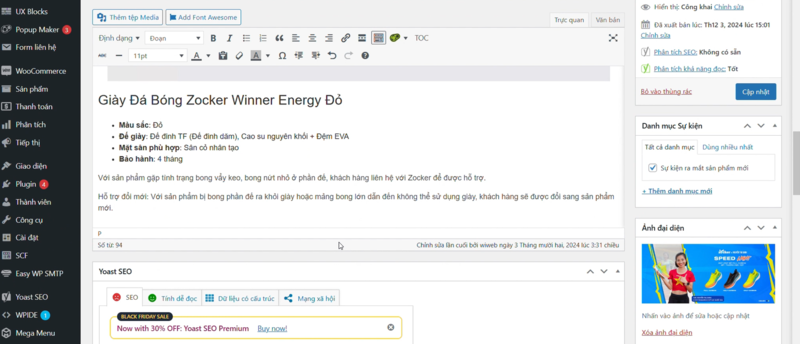 huong-dan-tao-custum-post-type-trong-wordpress-11 Thêm mới, nhập tiêu đề, nội dung, thêm hình ảnh, và chọn danh mục tương ứng.